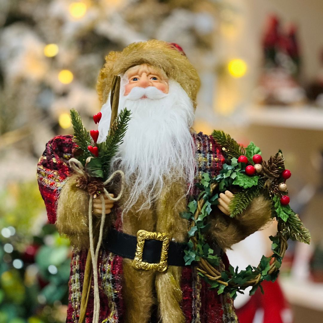 Papai Noel Com Guirlanda - 46cm