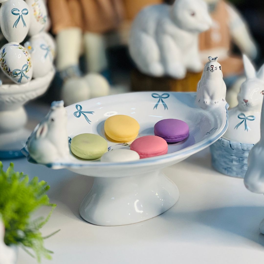 Fruteira Oval Com Coelho Primavera - 33cm