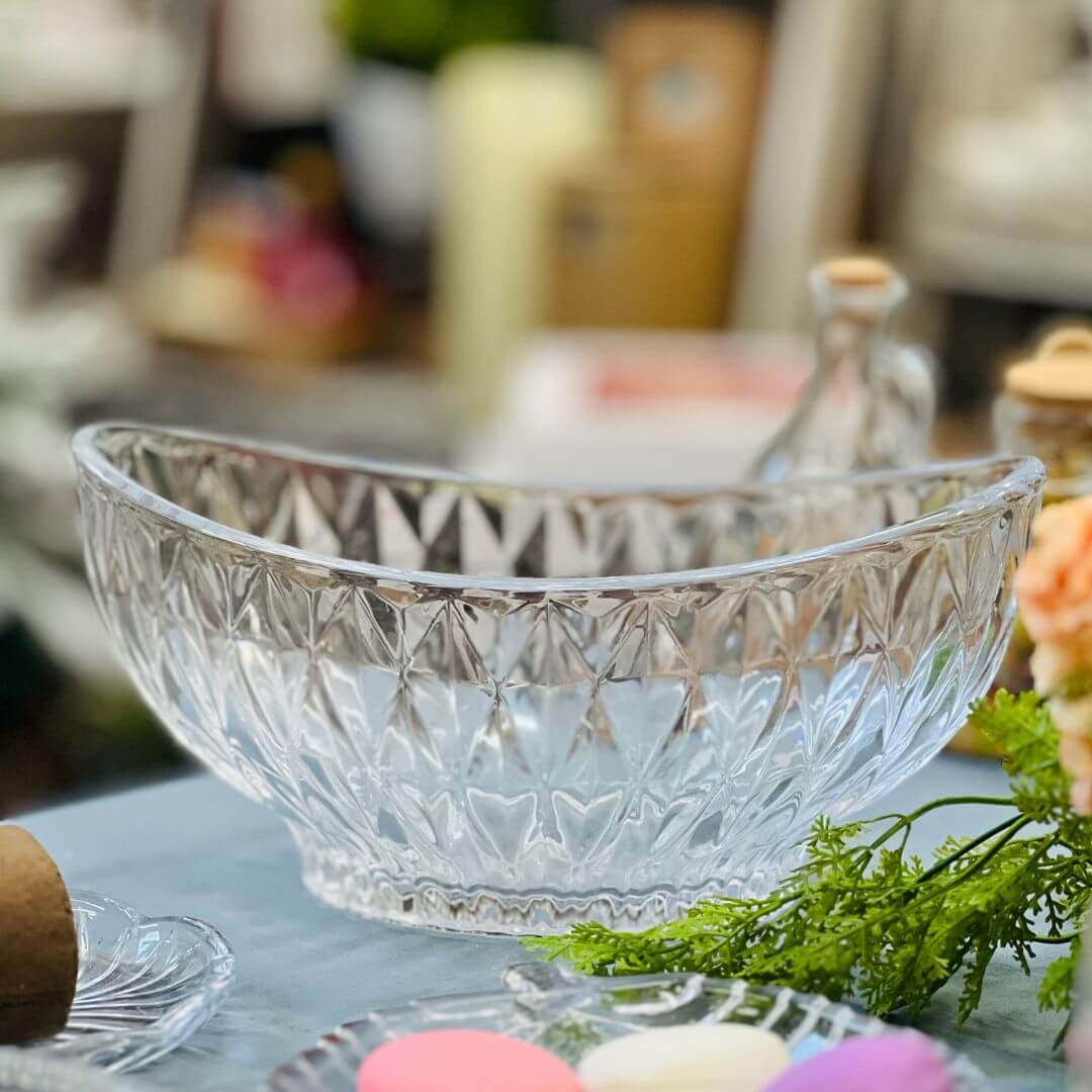 Centro de Mesa de Cristal Diamond - 28x15x13,5cm