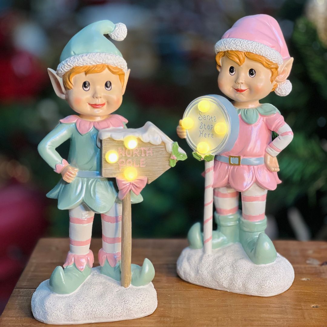 Elfo Com Led Candy Color - North Pole 30cm