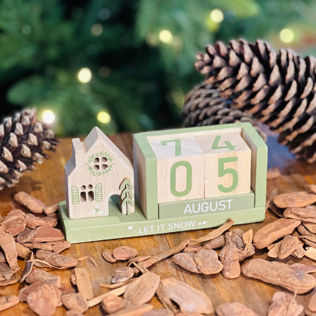 Calendário Casinha Verde - 15x4,5x7,7cm