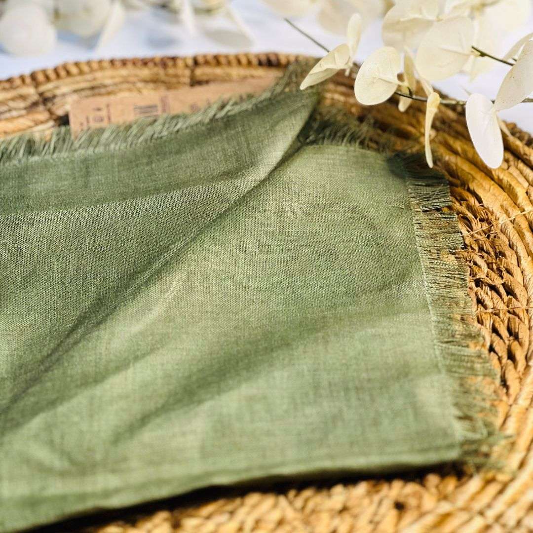 Guardanapo Linho Aisha Olive - 45cmx45cm
