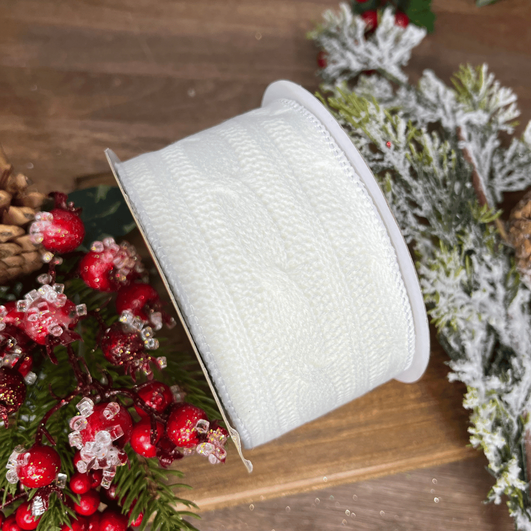 Fita Decorativa Tricot Branco 6,3cmX9,14m