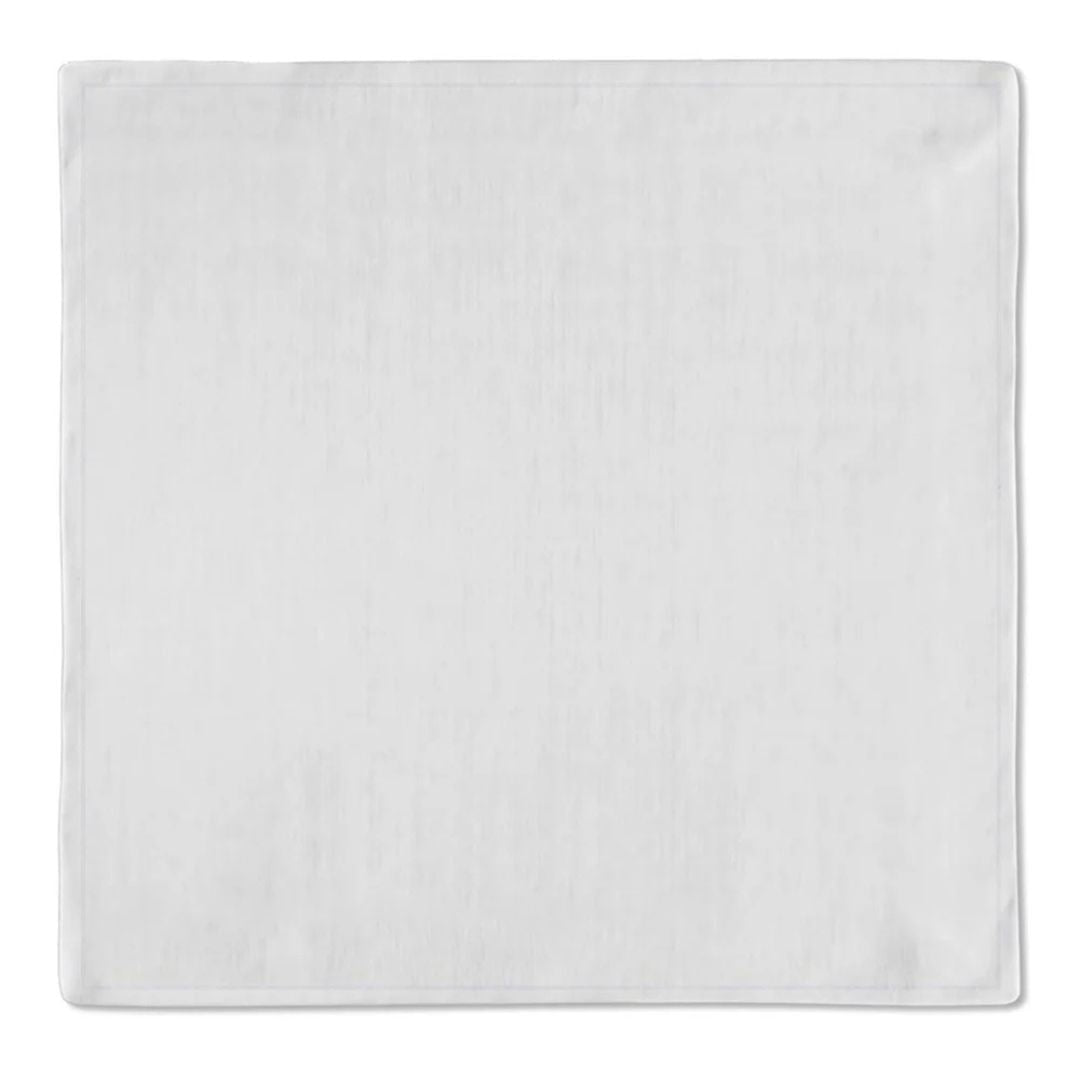 Kit 2 Guardanapos Tricoline Liso Branco + 2 Argolas - 43cm x 43cm (013)