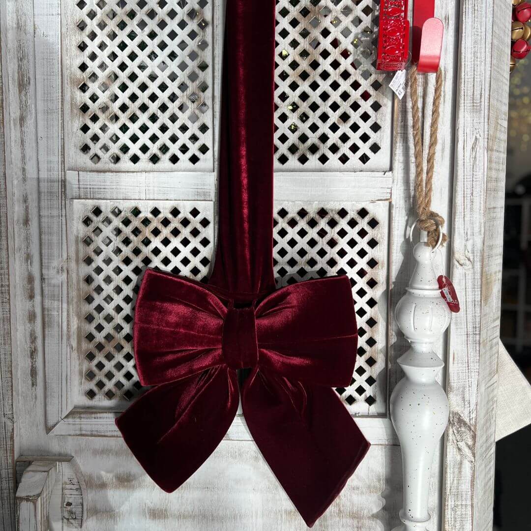 Escapulário Decorativo de Veludo com Laço Bordô G – 35 x 130cm