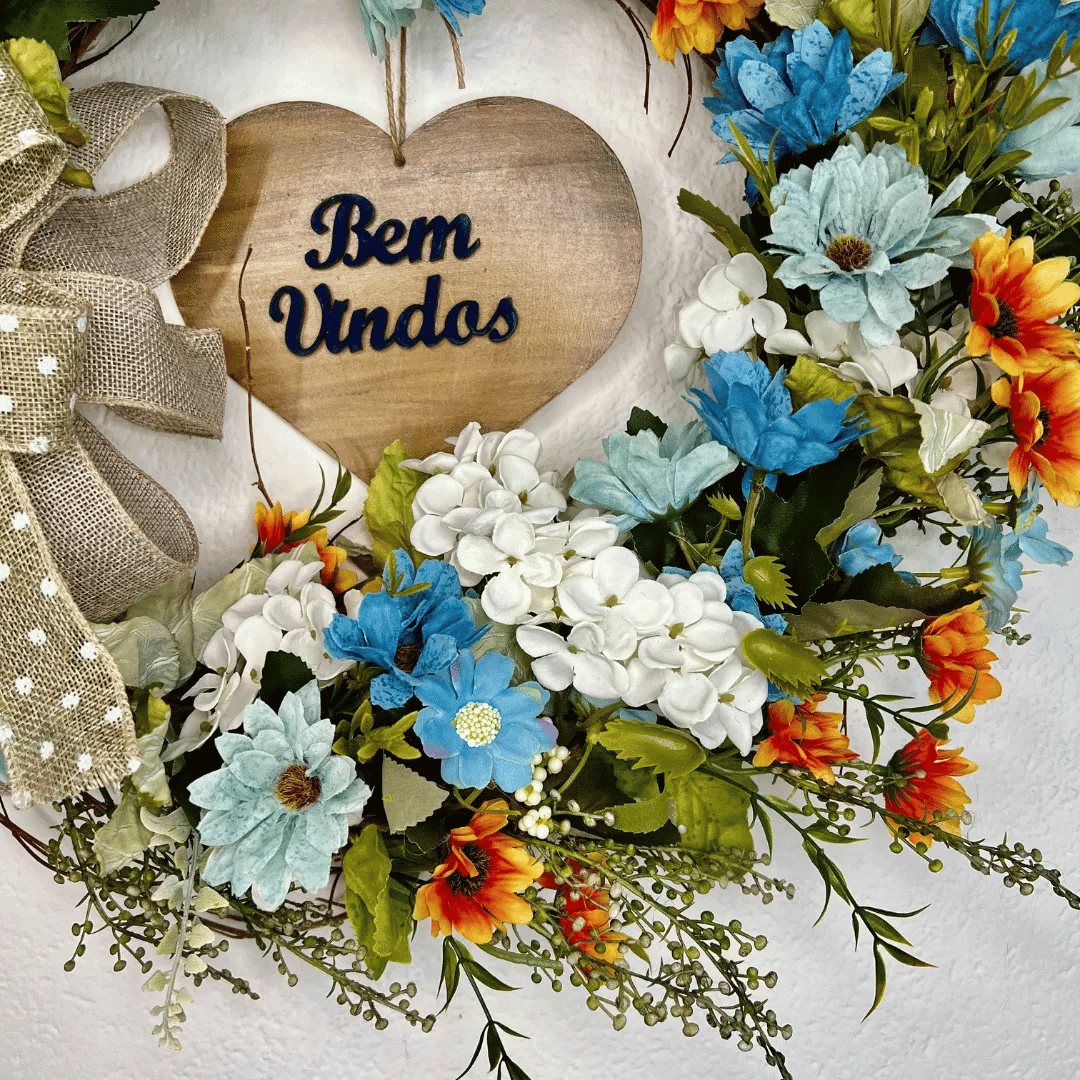 Guirlanda Floral Bem Vindos Valquiria 45cm