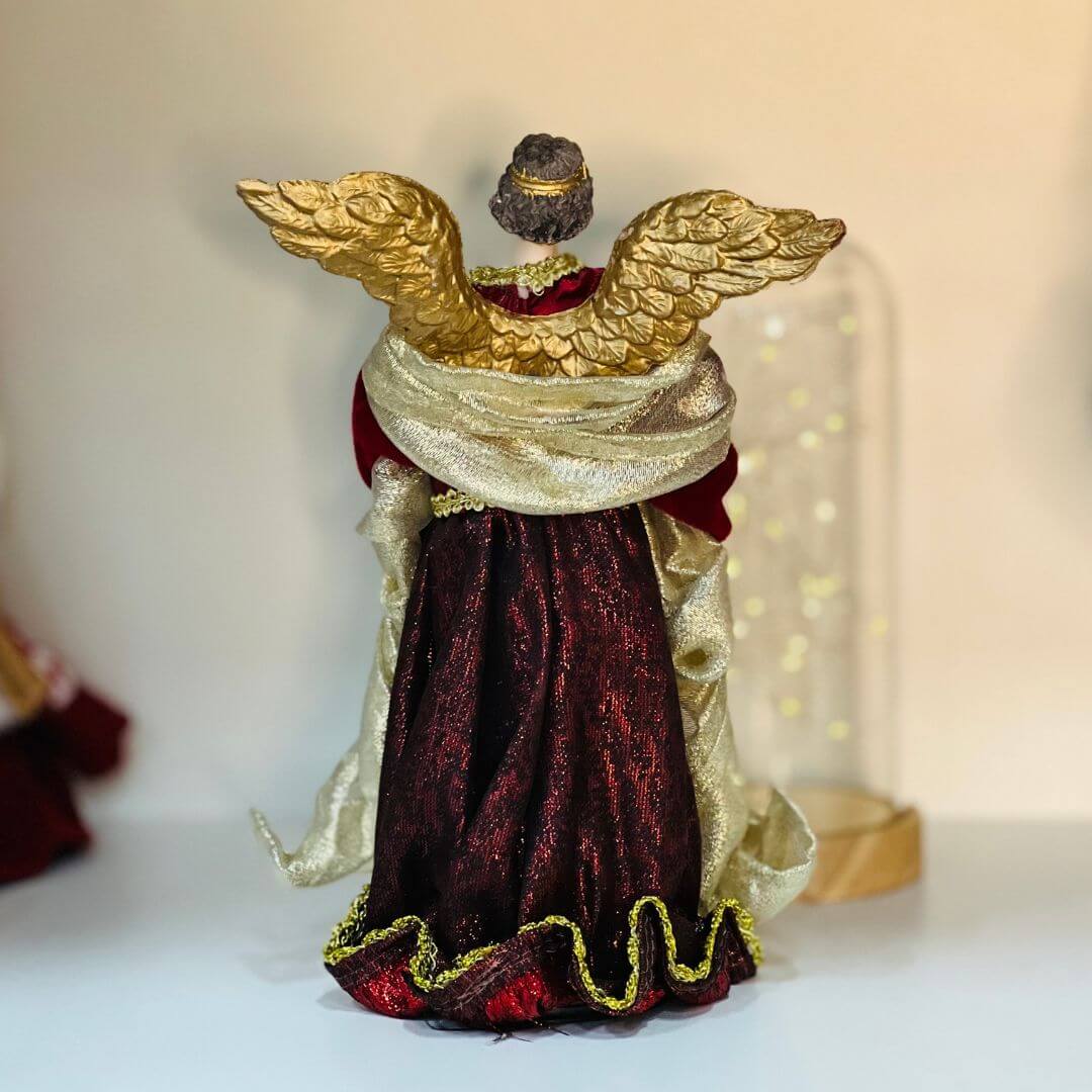 Anjo Dourado e Vinho - 25cm