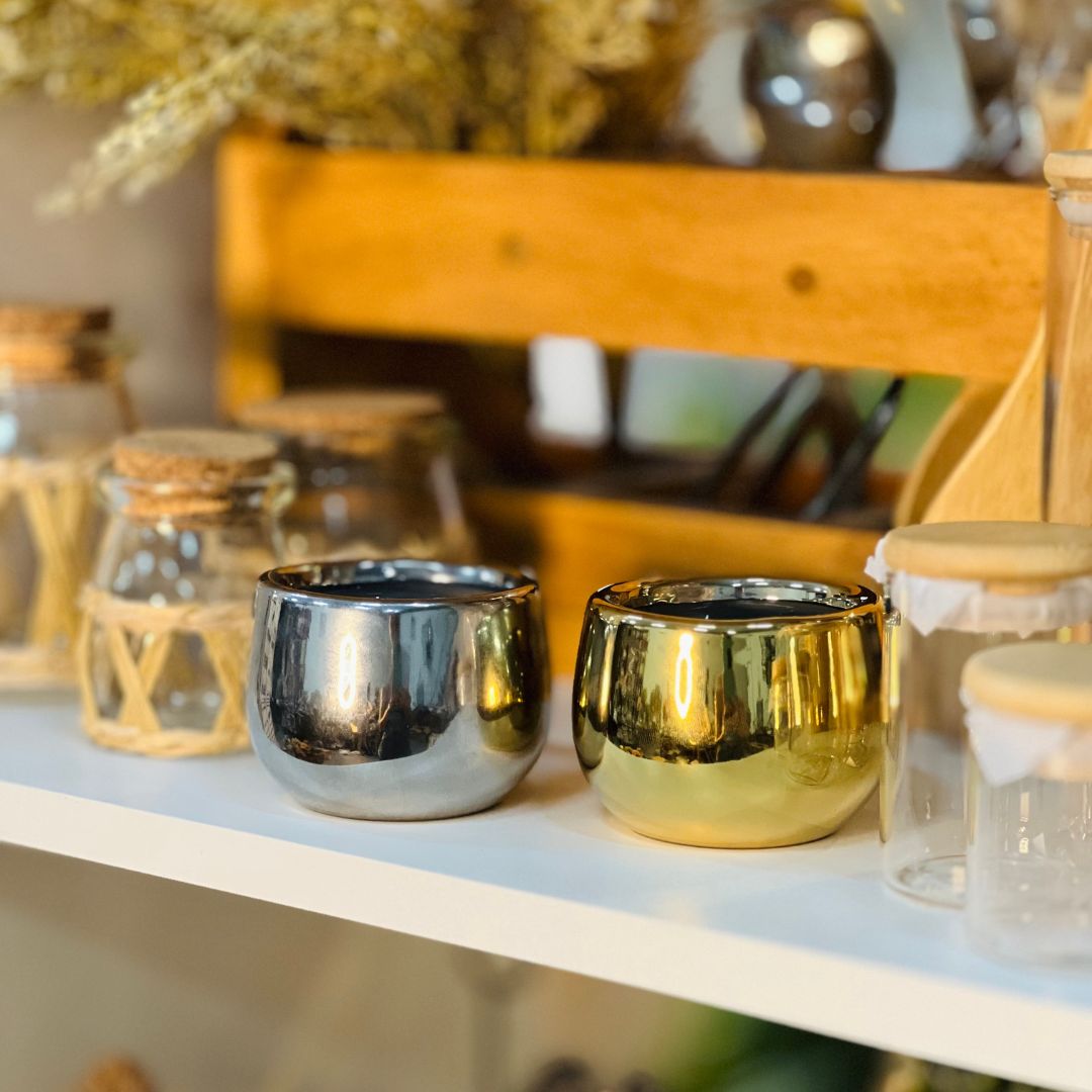 Vaso Ceramica Dourado 5,8cm