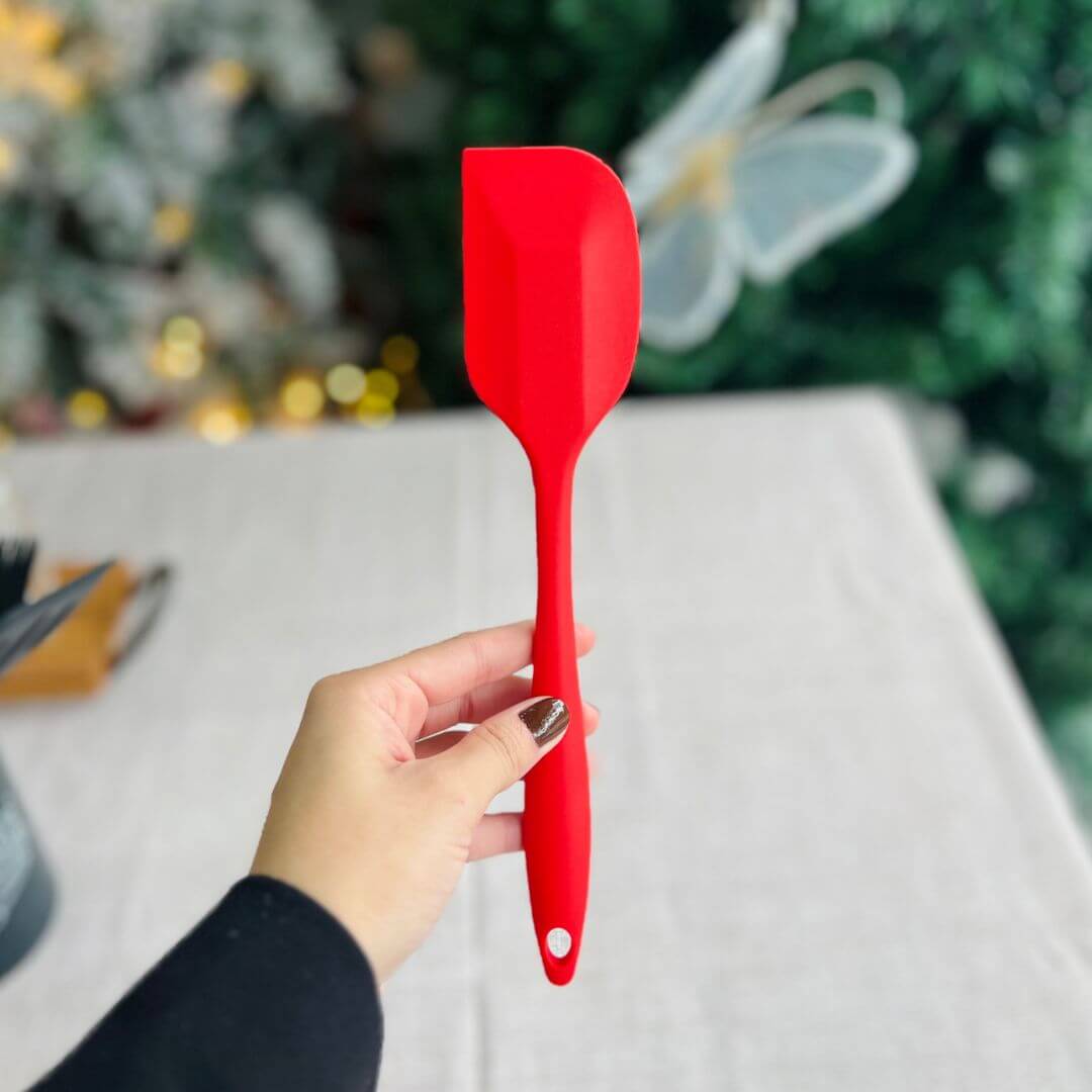 Conjunto de 6 Utensílios para Confeitaria de Silicone Com Suporte Vermelho