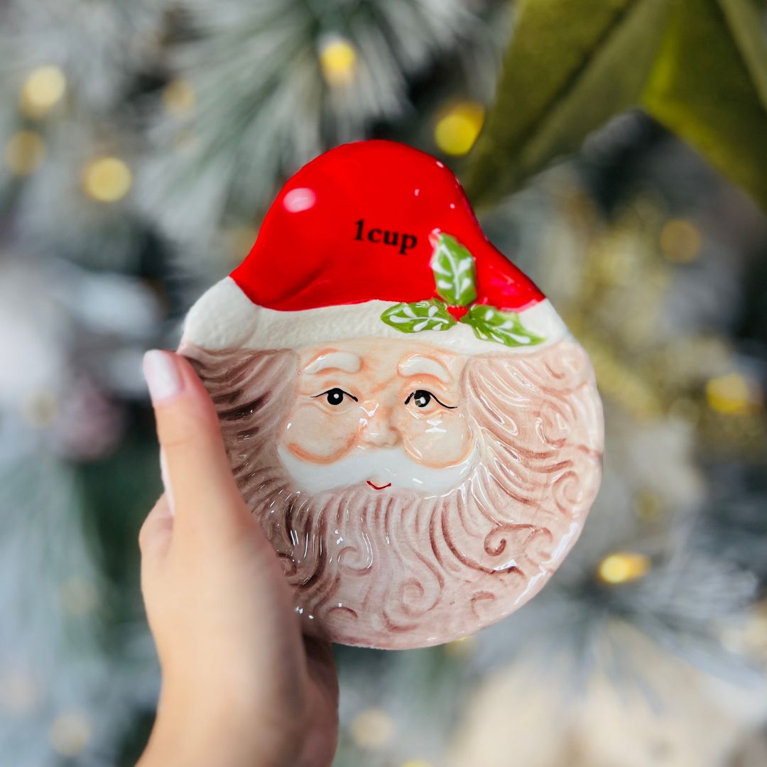 Petisqueira/Medidor 1 Cup Cerâmica Papai Noel - 16cm