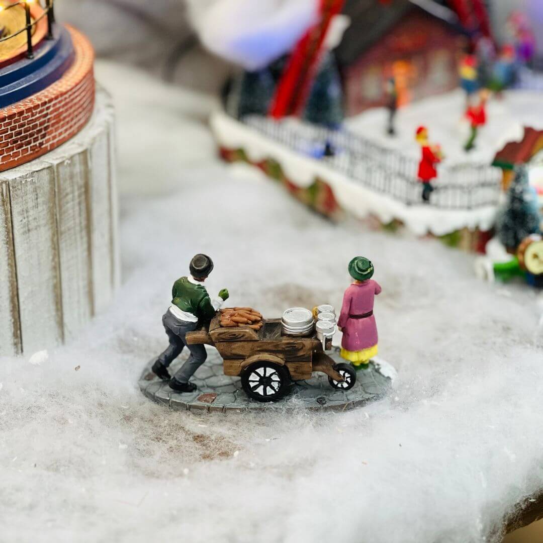 Figura Natal Vendedor Hotdog - 7,5x12,5x6cm