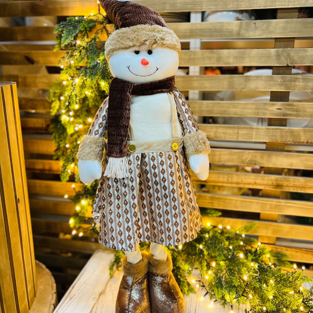 Boneco de Neve Natalino em Pé - 100 cm | Pernas Extensoras