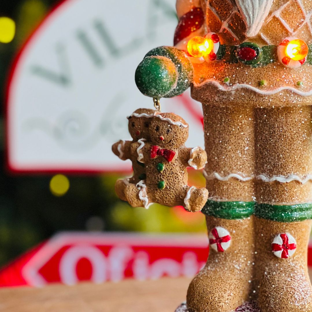 Quebra Nozes Cookie Gingerbread Resina Com Led - 30cm