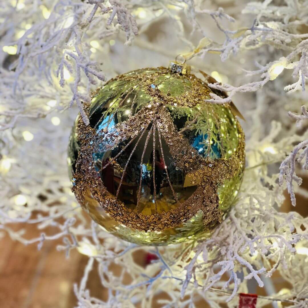 Bola Verde com Glitter – 20cm