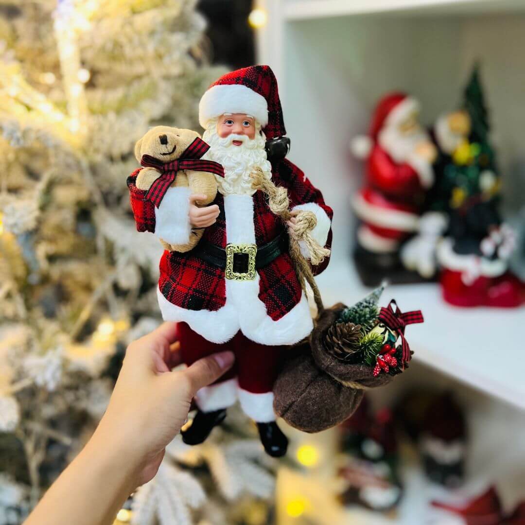 Papai Noel Com Ursinho - 30cm