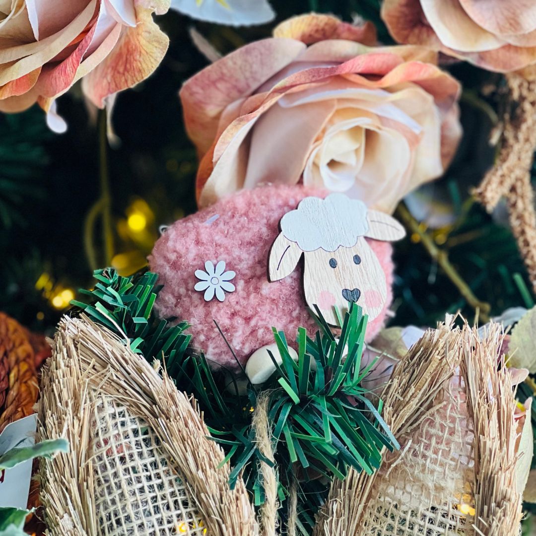 Ovelha de Pelúcia - 6,8x9,5x4,5cm Rosa