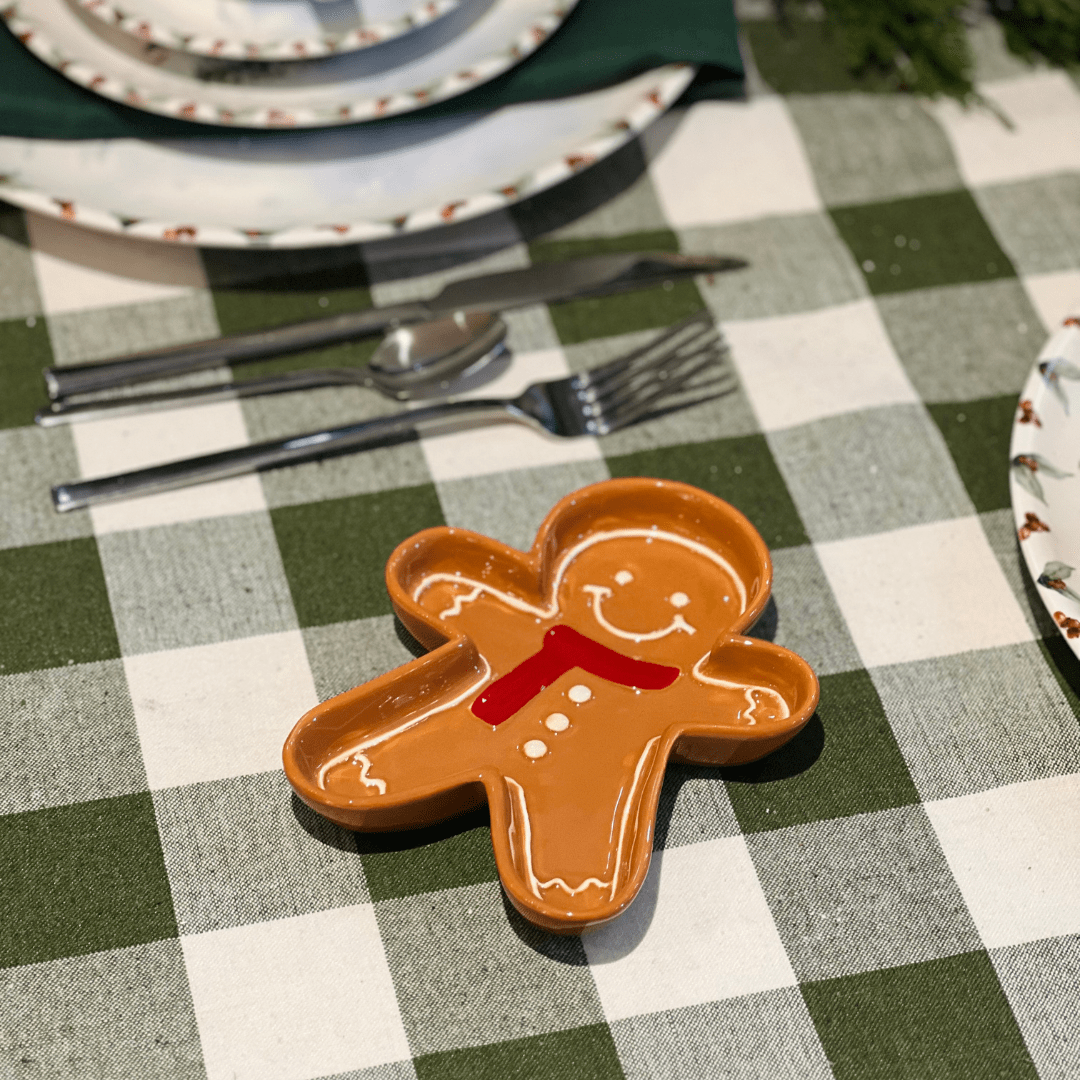 Petisqueira Natalina de Cerâmica Gingerbread Menino 16x2cm