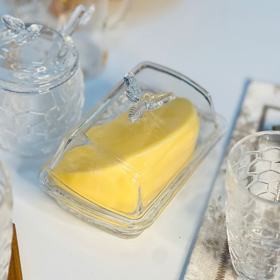 Manteigueira de Vidro Bee - 15cm