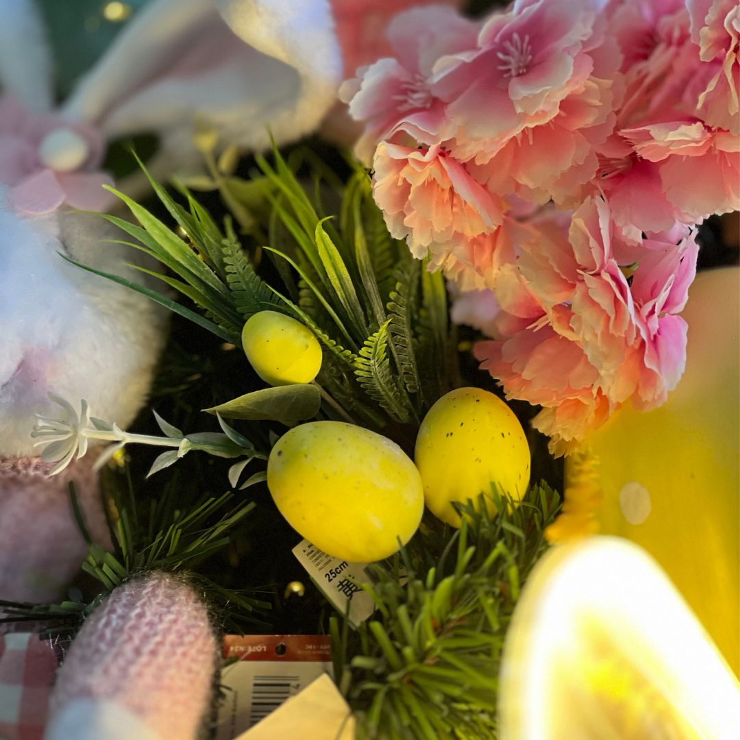 Haste de Páscoa Ovinhos - 25cm Amarelo