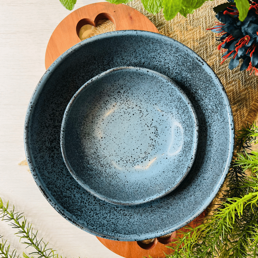 Tigela Média de Cerâmica Orgânico Night Sky 25x8cm