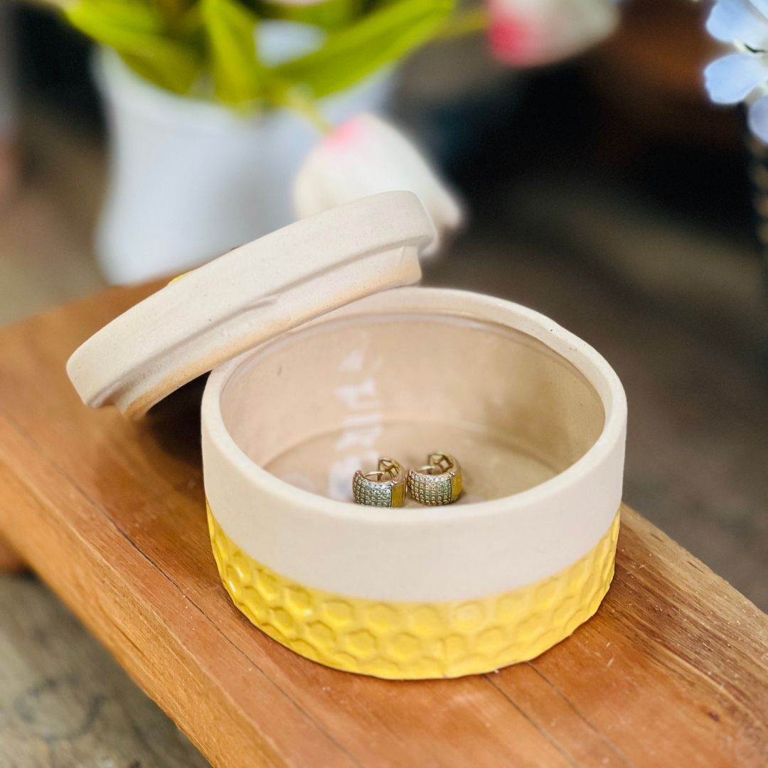 Porta Joias de Cerâmica Honey Bee - 7x10,6x10,6cm