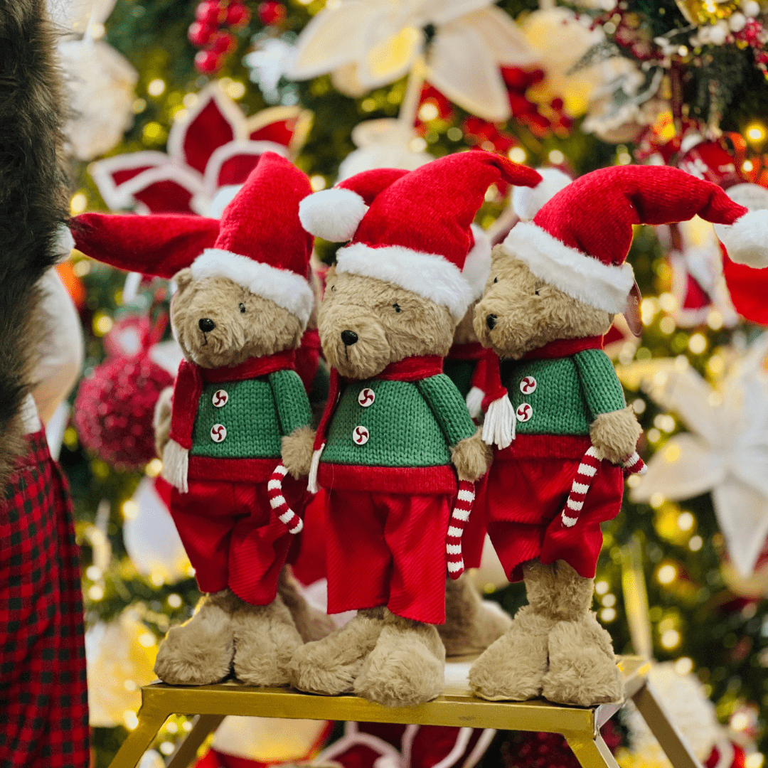 Urso Natalino Em Pé Candy Cane 39cm