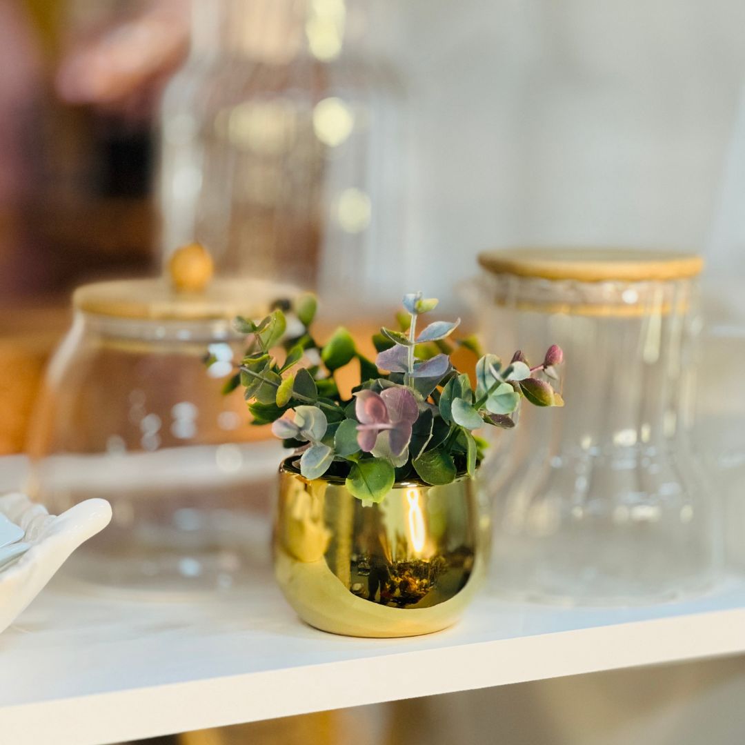 Vaso Ceramica Dourado 5,8cm