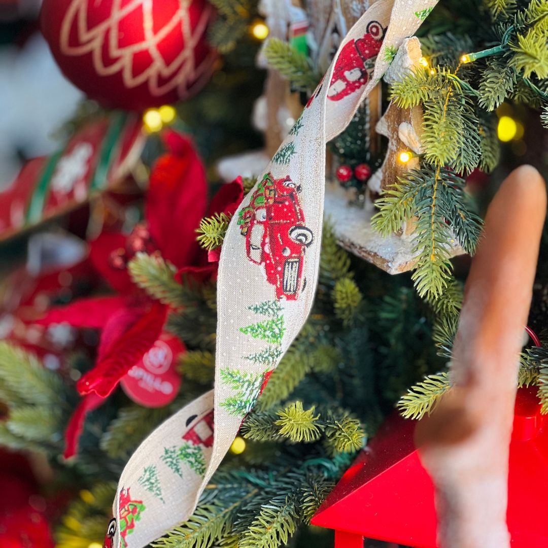 Fita Aramada Decorada Carrinho - 6,3cmx9,14m