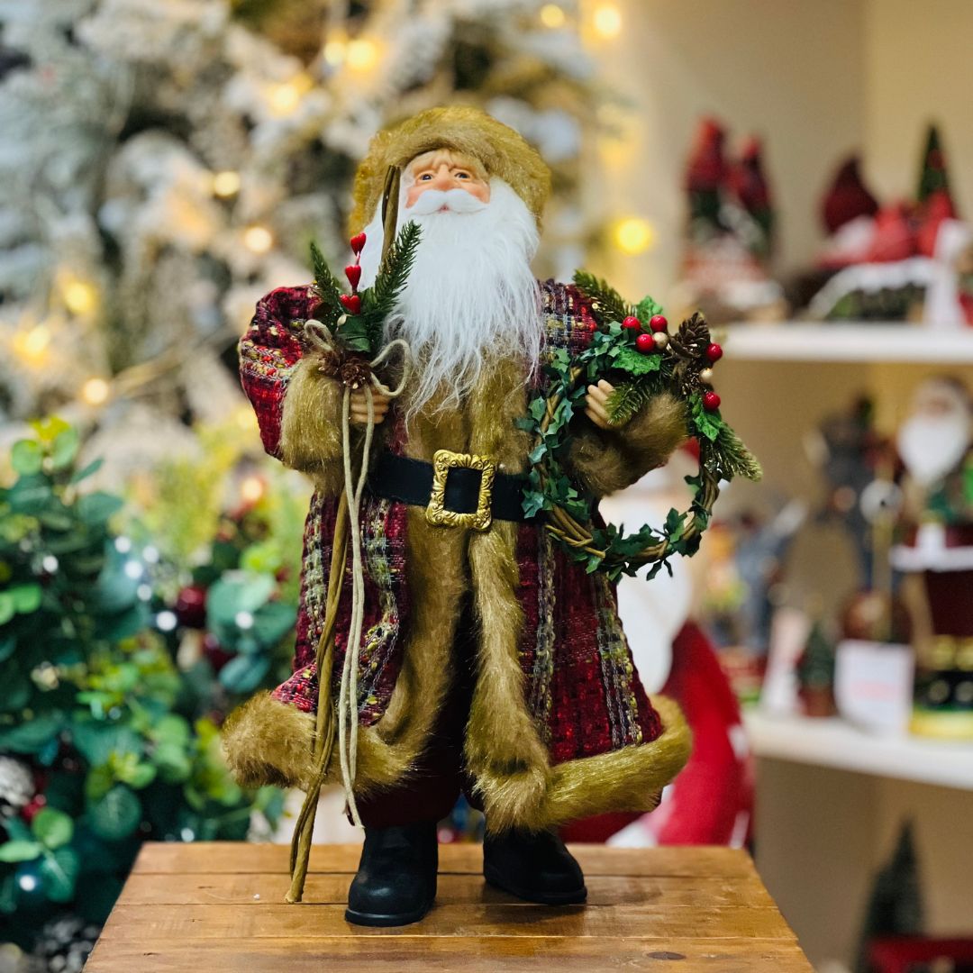Papai Noel Com Guirlanda - 46cm