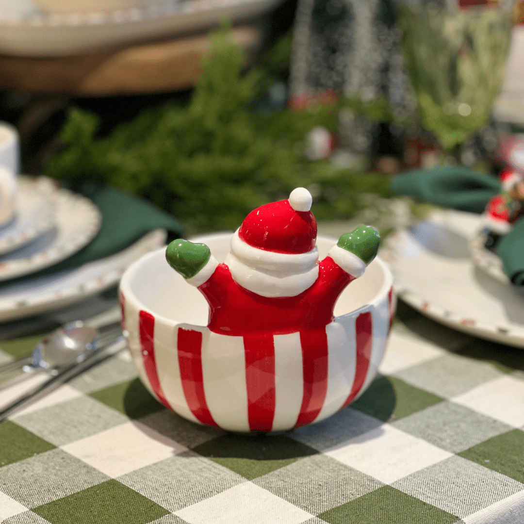 Bowl de Cerâmica Listrado Papai Noel 15cm