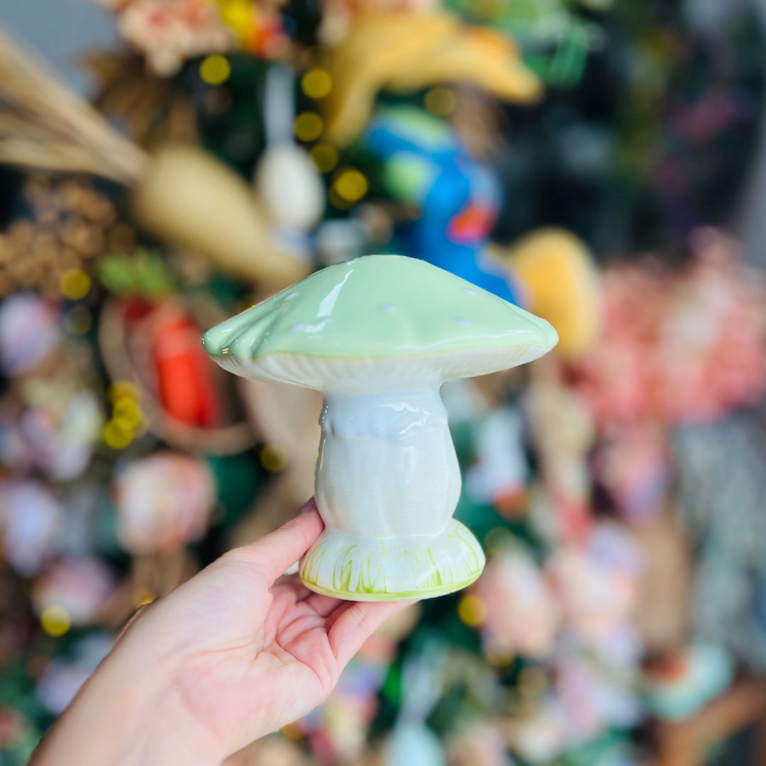 Cogumelo Verde Pastel - 13cm