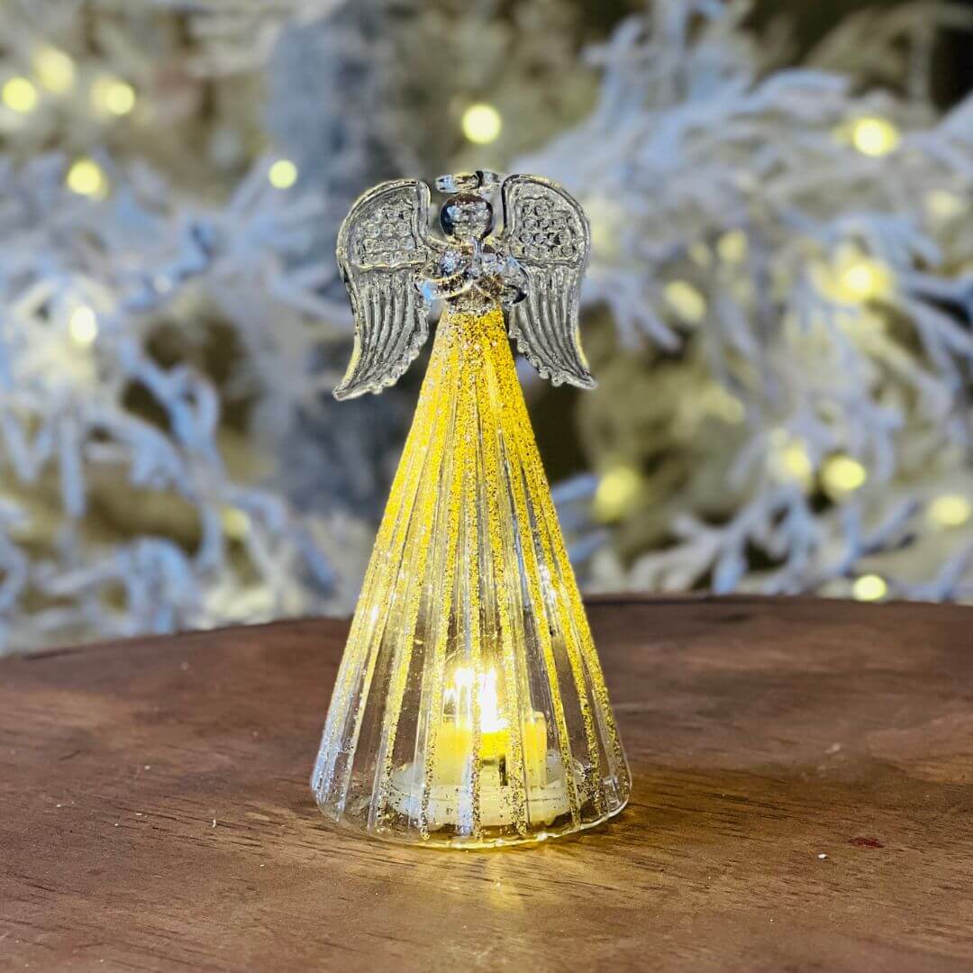 ENFEITE NATAL ANJO C/LED - 13,5CM