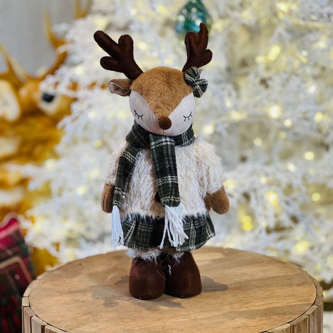 BONECO NATAL RENA MENINA EM PE - 45cm