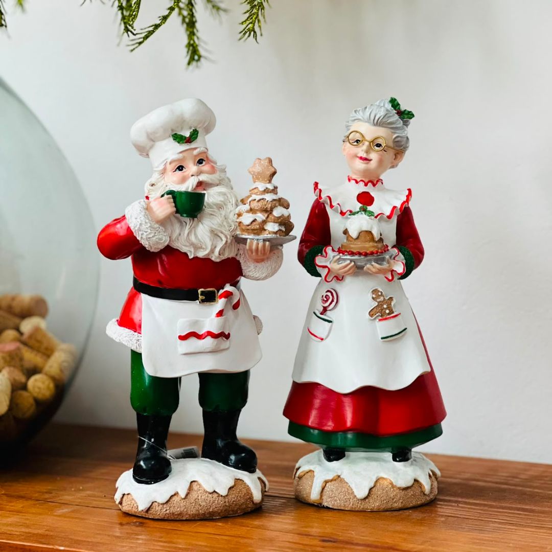 Mamãe Noel Cozinheira em Resina - 29 cm