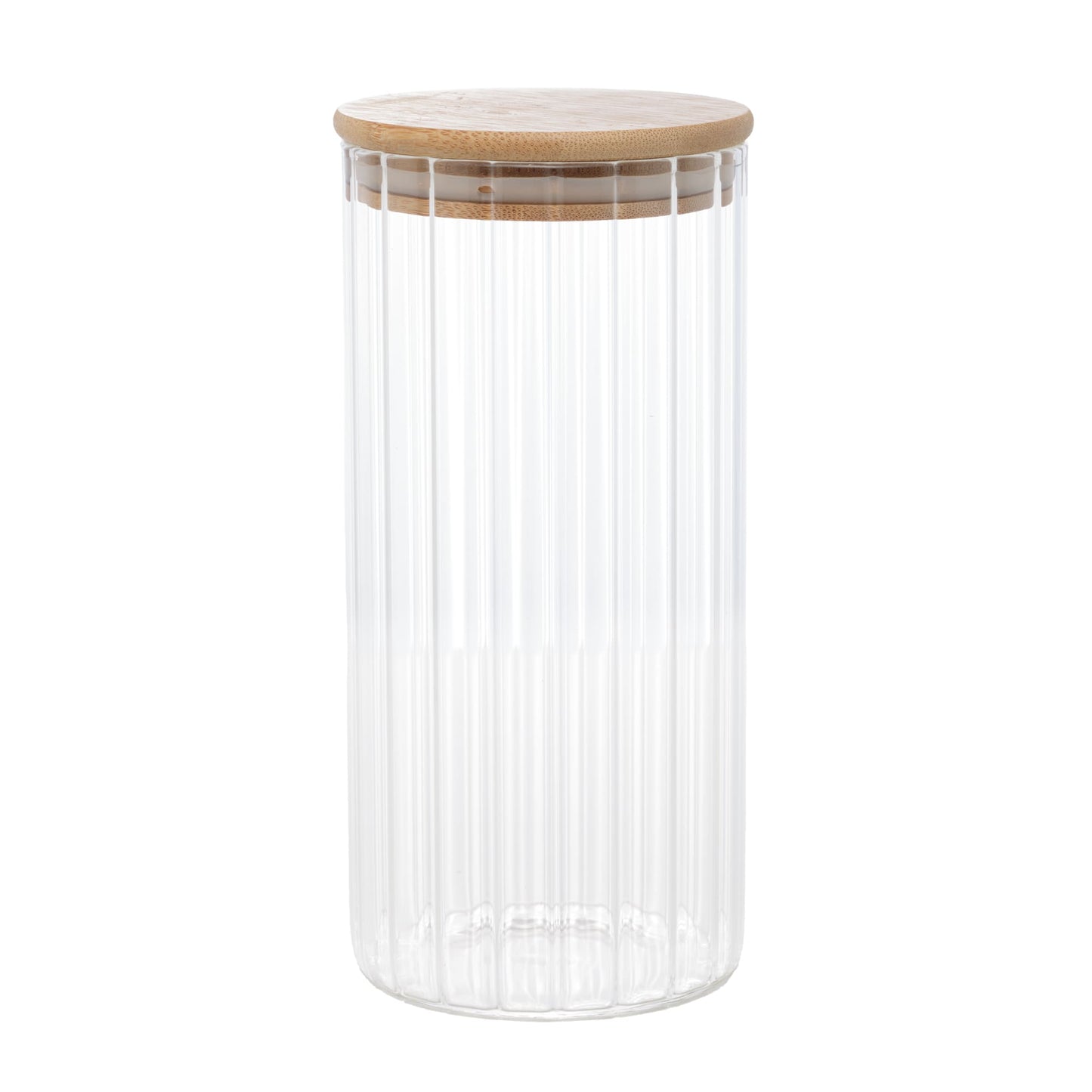 Pote de Vidro Com Tampa de Bambu - 800ml