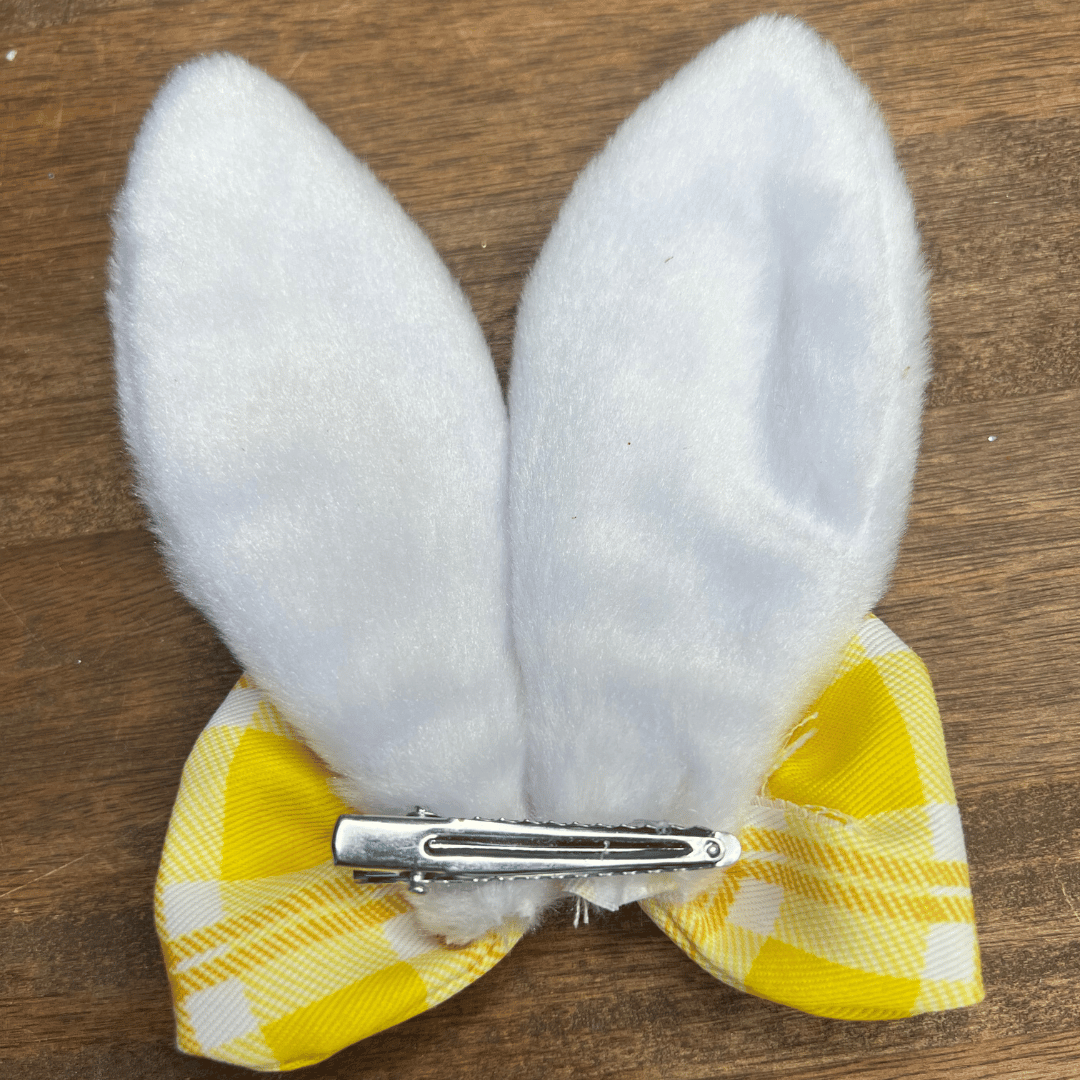 Enfeite de Páscoa com Clip Orelhinhas Amarelo 12x3cm