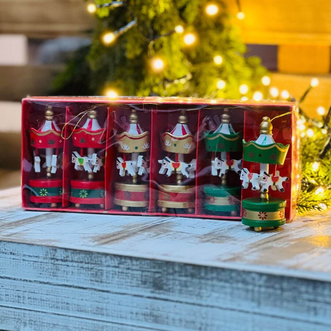 KIT ENFEITE CARROSSEL NATAL – 8,5 | 6 peças