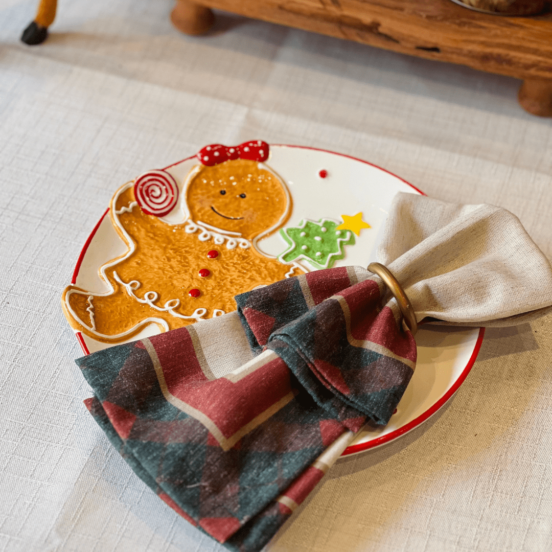 Prato Natalino de Sobremesa Gingerbread Menina 21cm