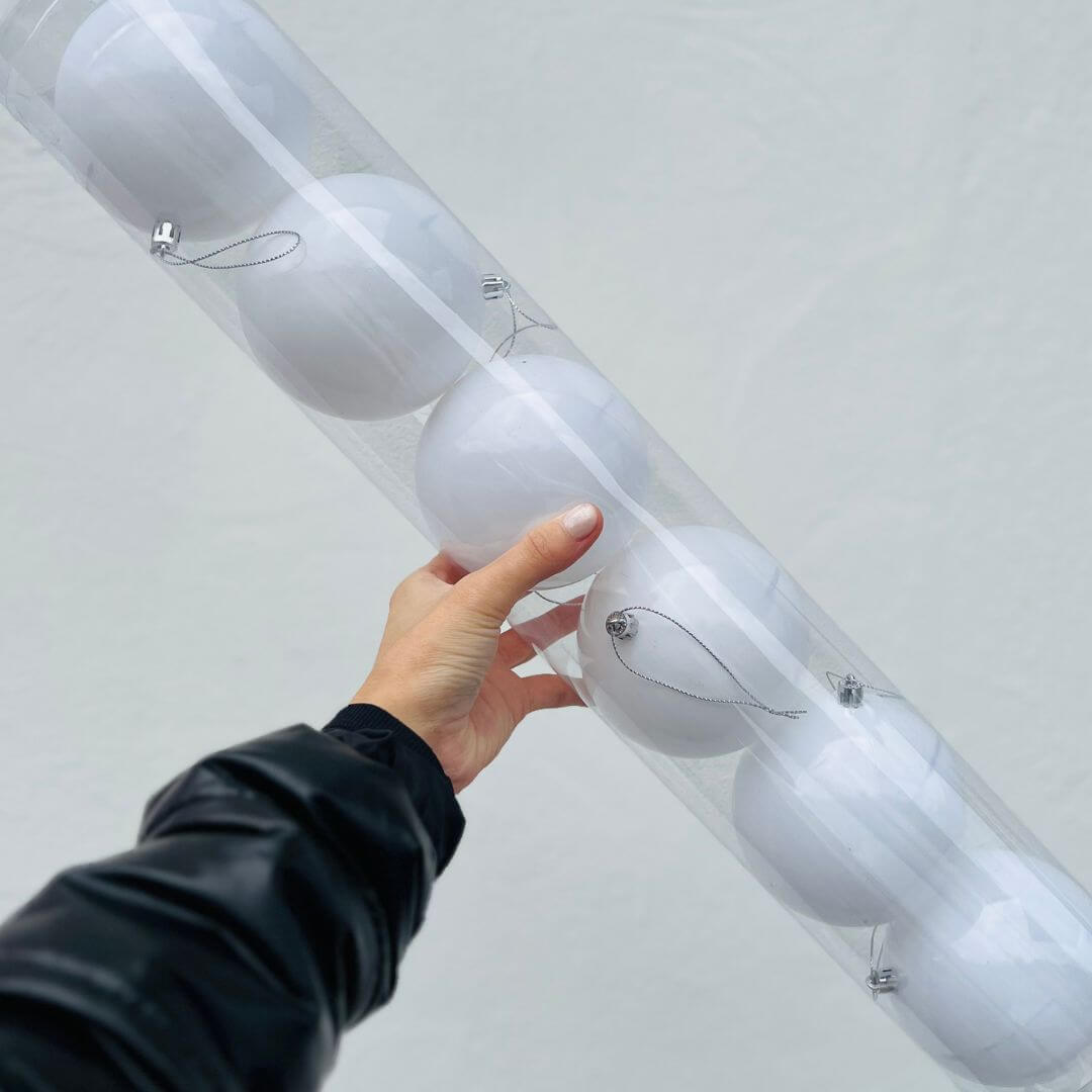 Jogo com 6 Bolas Natalina Metalizada - 10cm