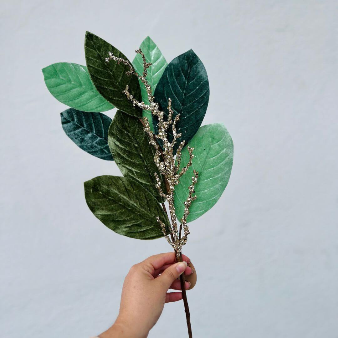 Haste Natalina Verde com Glitter – 70cm