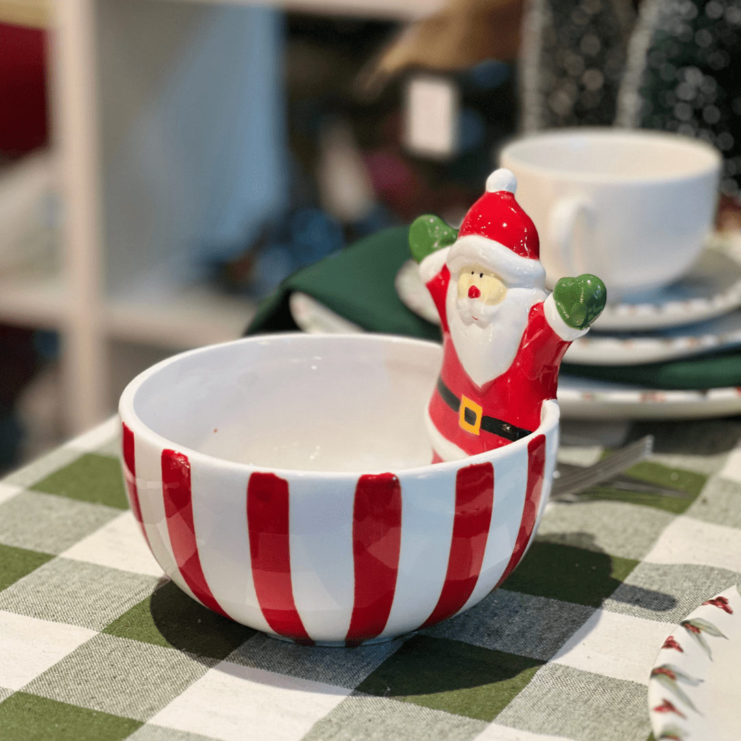 Bowl de Cerâmica Listrado Papai Noel 15cm