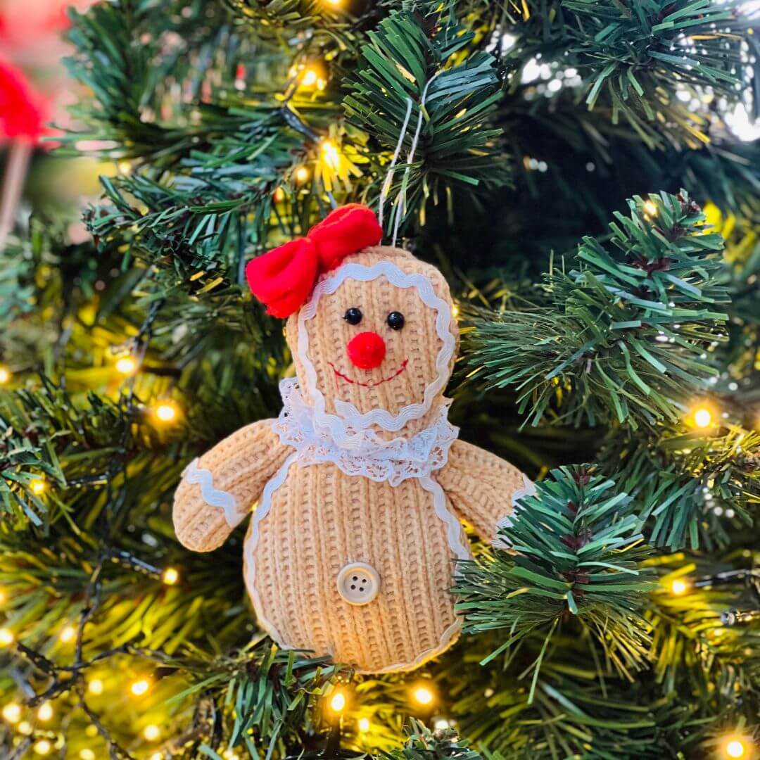 Boneco Gingerbread em Tecido Canelado sem Pé – 18cm