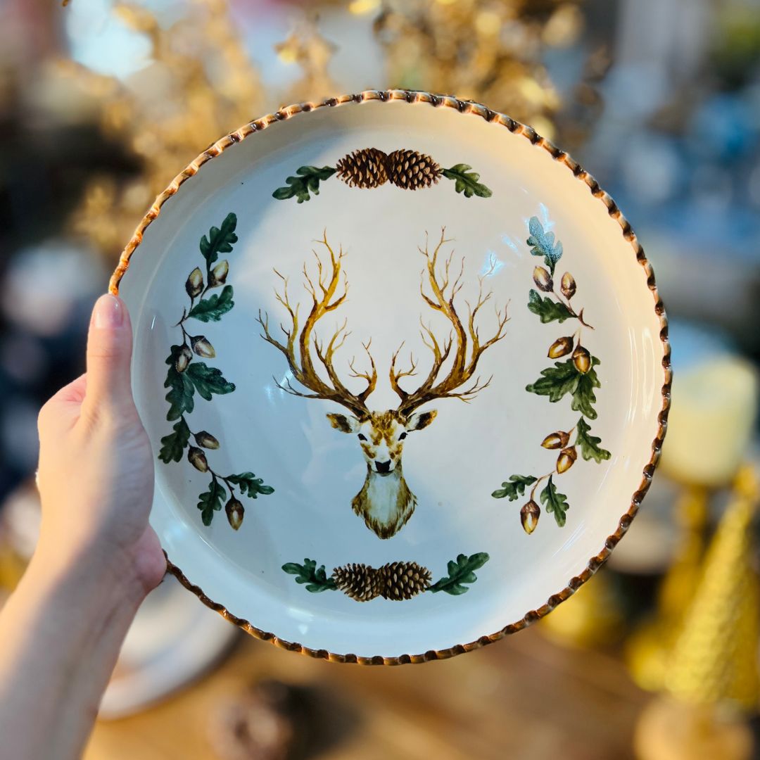 Prato de Bolo Natalino Alce - 26cm