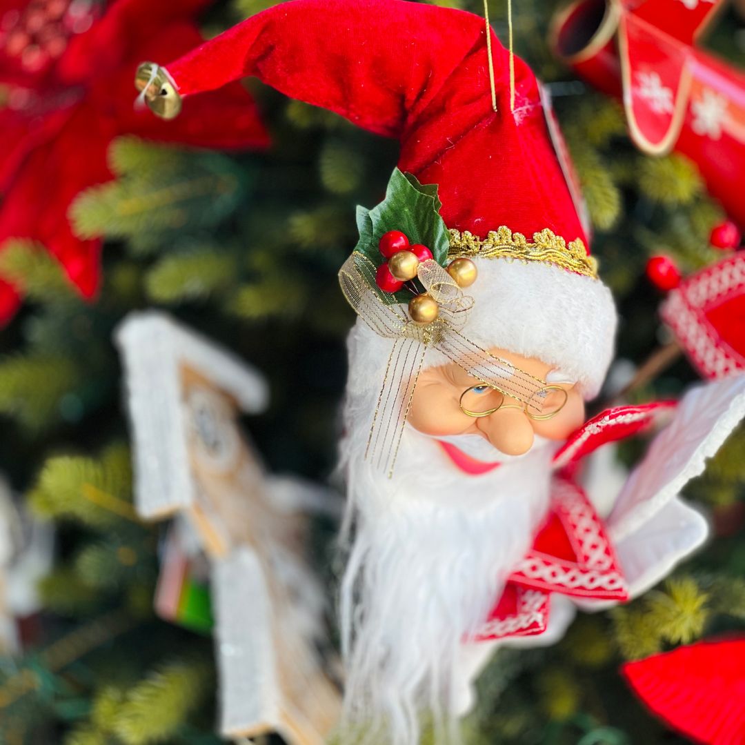 Enfeite Decorativo Cabeça Papai Noel - 40cm