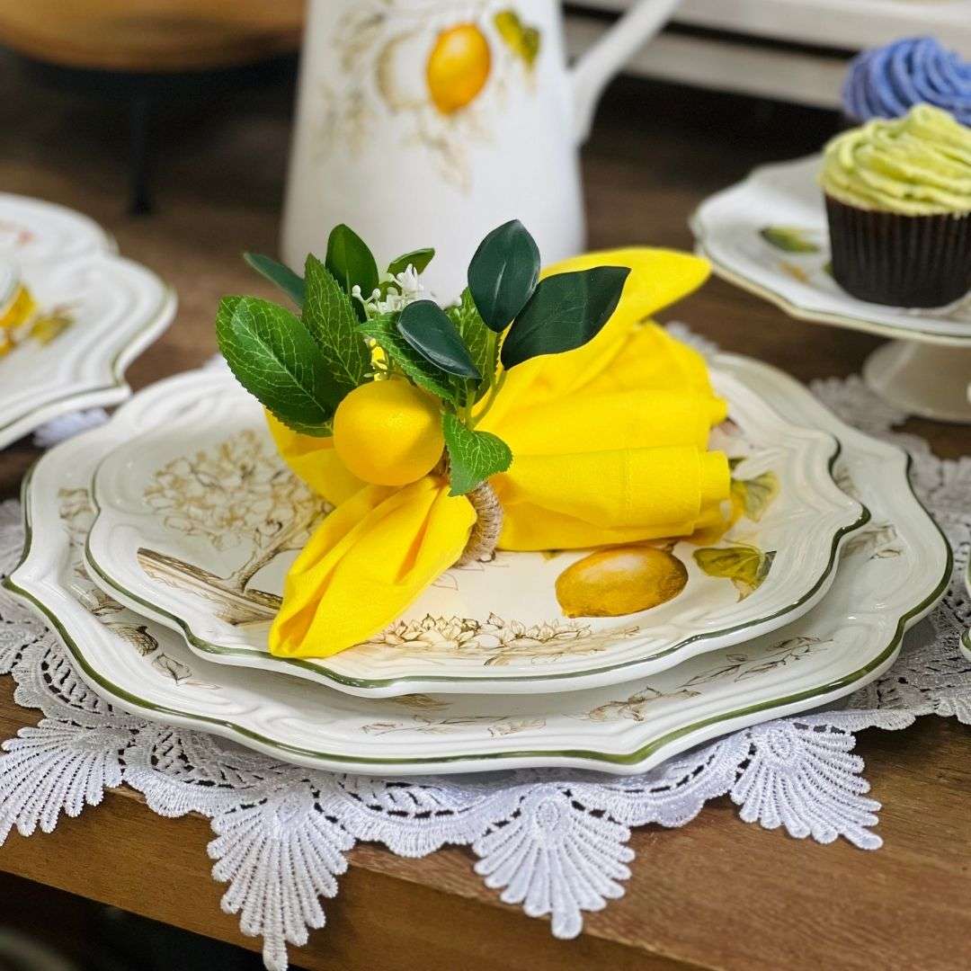 Prato Raso Branco Toscana Limão Siciliano - 27,5cm