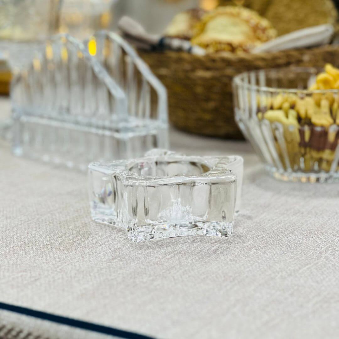 Porta Velas Estrela Transparente - 9,5x3,5cm