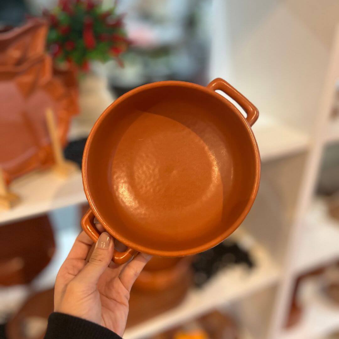 Bowl Frisada com Alça Caramelo Fosco - 16cm