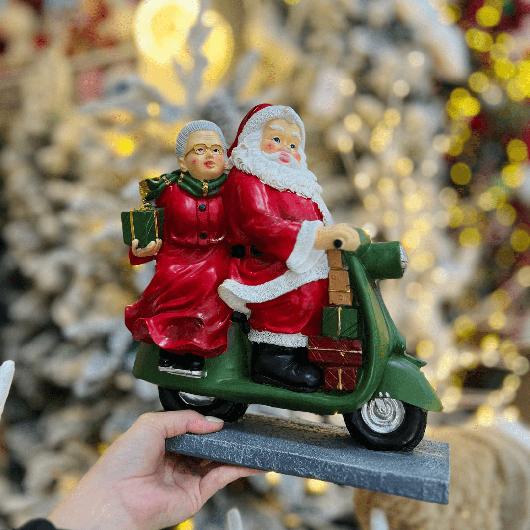 Motoca do Noel Hora do Passeio de Resina 28,5x26,5cm