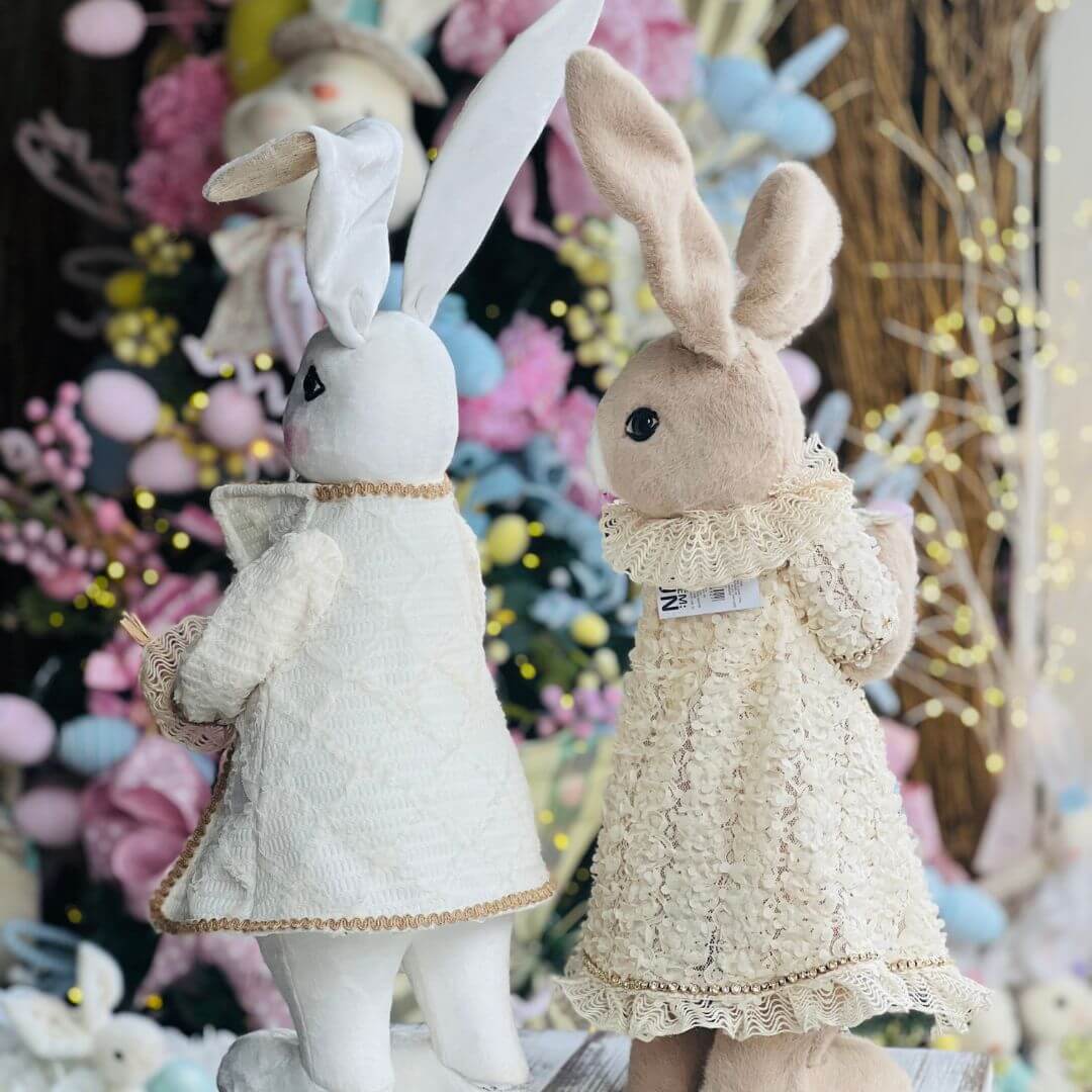 Coelha Tecido Com Borbolete - 48cm