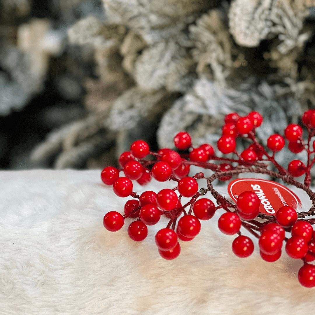 Galho Mini Guirlanda de Berries Vermelho 25cm